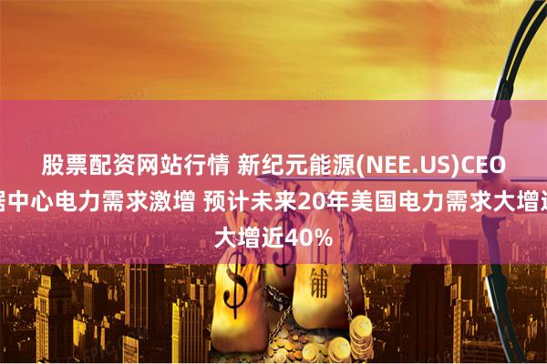 股票配资网站行情 新纪元能源(NEE.US)CEO：数据中心电力需求激增 预计未来20年美国电力需求大增近40%